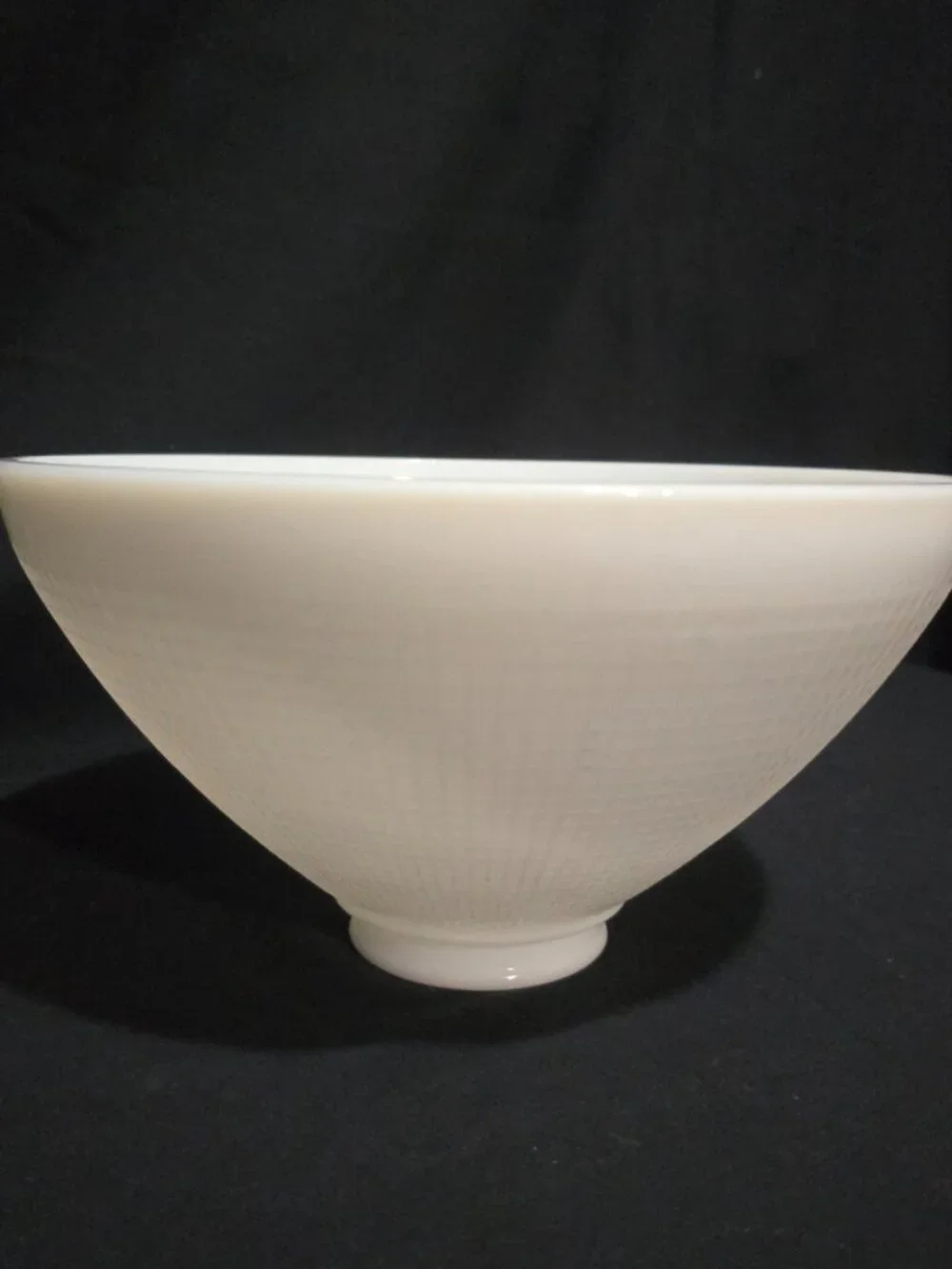Vtg Milk Glass Torchiere Lamp Shade - Waffle Pattern - See Description